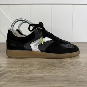 Verbenas Black Suede Leather Sneakers Casual Comfort Shoes Sz 39 Gum Sole